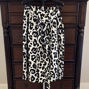 TALBOTS TAFFETA FIT & FLARE ANIMAL PRINT SKIRT